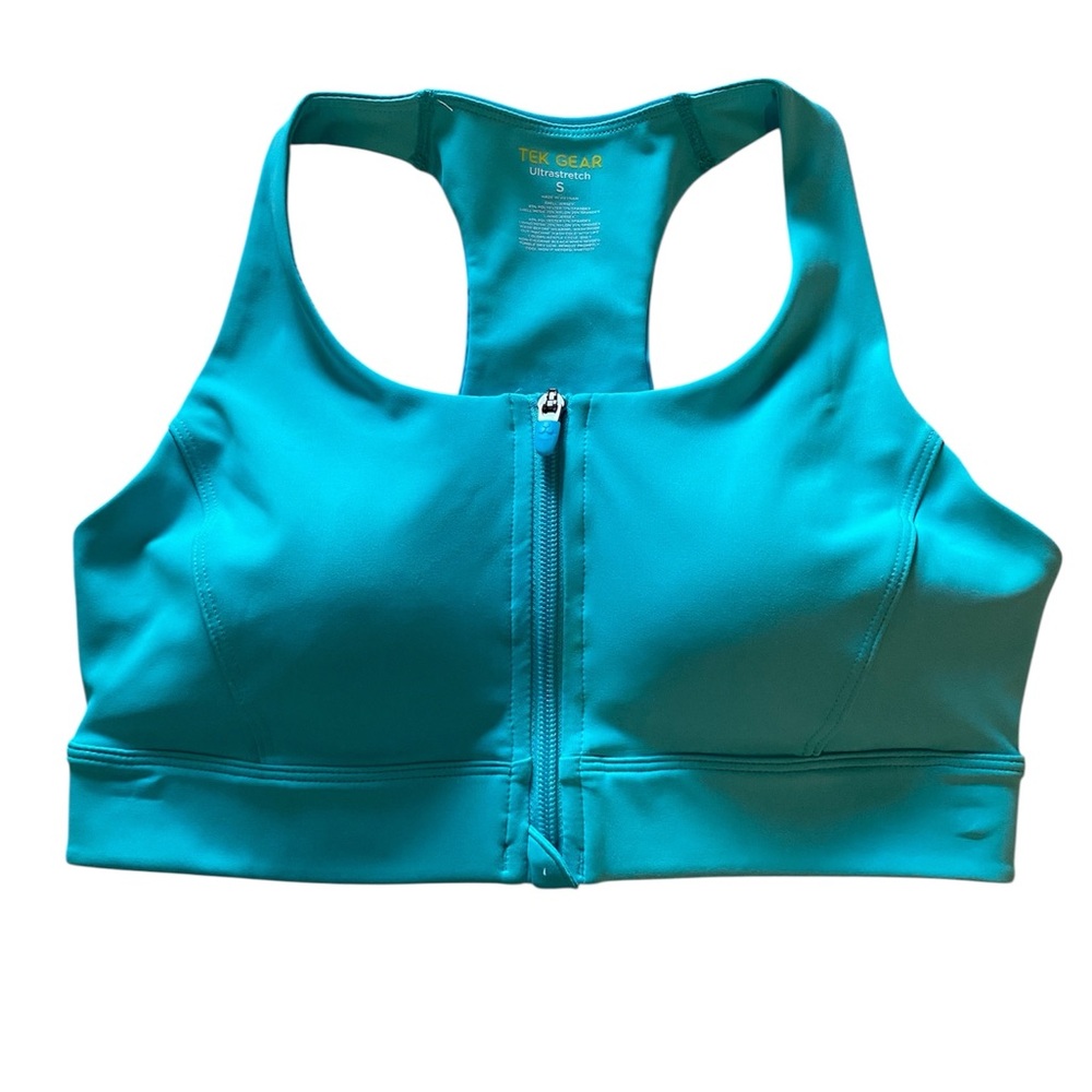 Tek Gear Women's Aqua Zip-Front Sports Bra